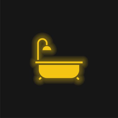 Küvet sarısı parlak neon ikonu