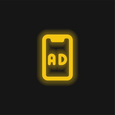 Sarı parlayan neon simgesi ilanları