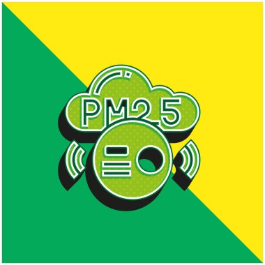 Air Pollution Green and yellow modern 3d vector icon logo clipart