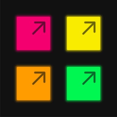 Dört renk parlayan neon vektör simgesi