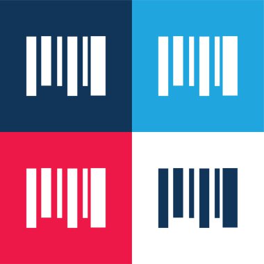 Barkod mavi ve kırmızı dört renk en küçük simge kümesi