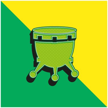 Stand Green ve sarı 3D vektör logosuna sahip Afrika Davulu