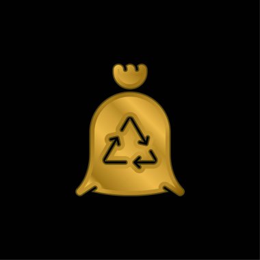 Altın kaplama metal simge veya logo vektörü