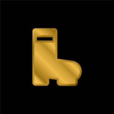 Önyükleme altın kaplamalı metalik simge veya logo vektörü