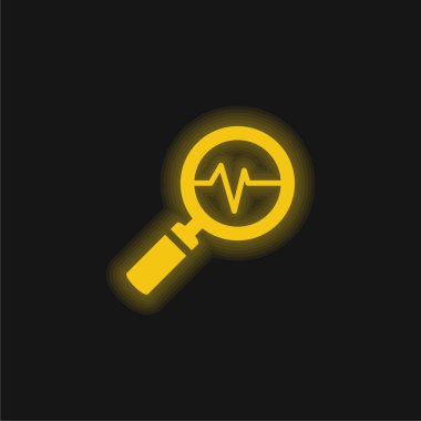 Analitik sarı parlak neon simgesi