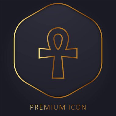Ankh altın çizgi prim logosu veya simgesi