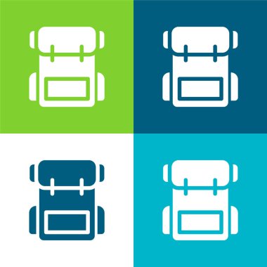 Sırt çantası Düz 4 renk minimal simgesi seti