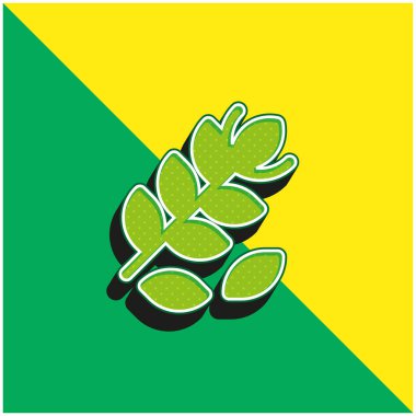 Yeşil ve sarı modern 3d vektör simgesi logosu