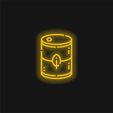 Biyodizel sarı parlak neon simgesi