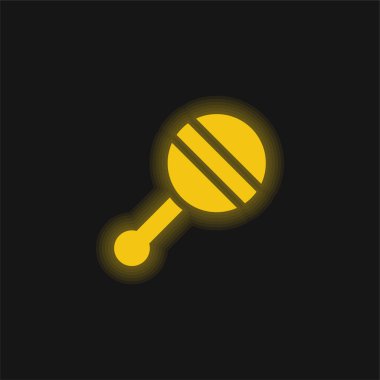 Bebek çıngıraklı sarı parlak neon simgesi