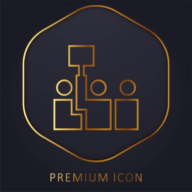 Açık arttırma altın çizgi prim logosu veya simgesi