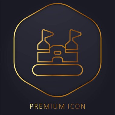 Bouncy Castle golden line premium logo or icon clipart