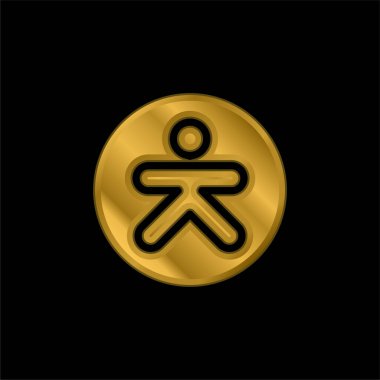 Erişilebilirlik altın kaplamalı metalik simge veya logo vektörü