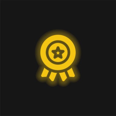 Amerikan sarı parlak neon ikonu