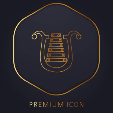 Altın Lir çizgisi logosu veya simgesi