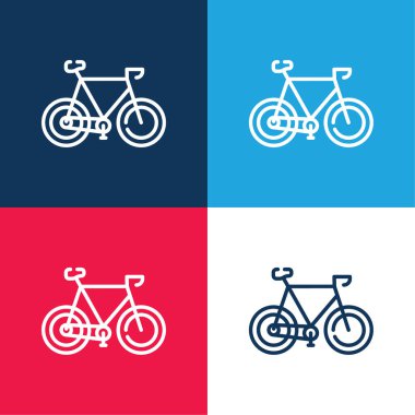Bisiklet mavi ve kırmızı dört renk en az simge kümesi
