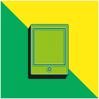 Büyük Ipad Yeşil ve Sarı 3D vektör simgesi logosu