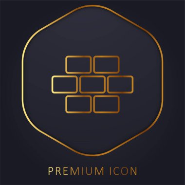 Brickwall altın çizgisi prim logosu veya simgesi