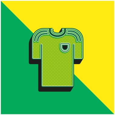 Bir Futbolcunun Siyah Tişörtü Yeşil ve Sarı 3D vektör logosu