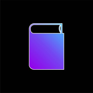 Kitap Kapalı Siyah Nesne mavi eğimli vektör simgesi