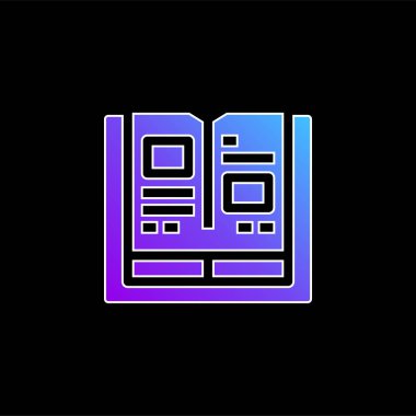 Kitap mavi gradyan vektör simgesi