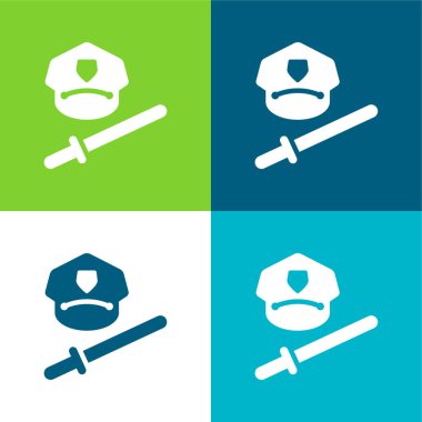 Baton Düz 4 renk en küçük simge kümesi