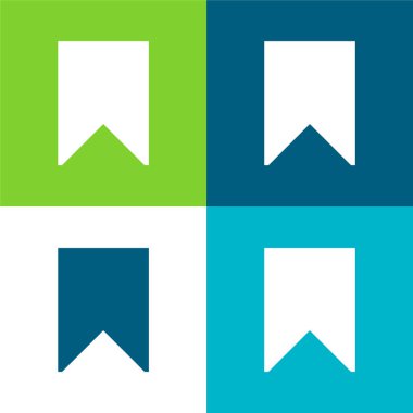 Yer imi Düz 4 renk minimal simgesi seti