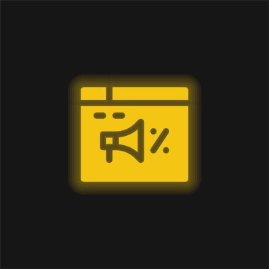 Sarı parlayan neon ikon reklamı