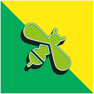 Arı Yeşili ve Sarı Modern 3D vektör simgesi logosu