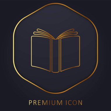Book Cover golden line premium logo or icon clipart