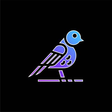 Bird blue gradient vector icon clipart