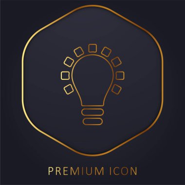Siyah Ampul Sembolü Altın çizgi prim logosu veya simgesi
