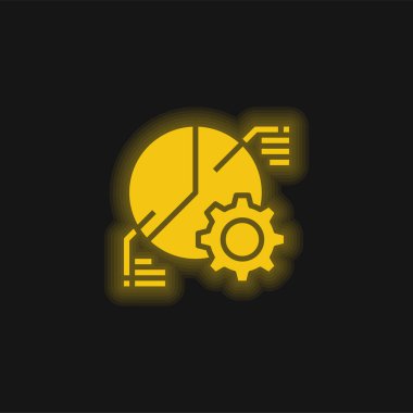 Analitik sarı parlak neon simgesi
