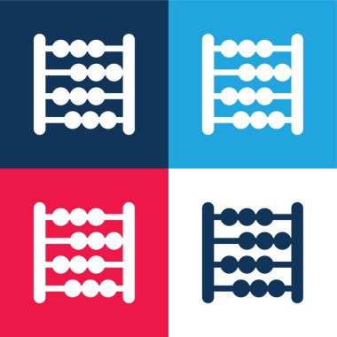 Abaküs mavi ve kırmızı dört renk en küçük simge kümesi