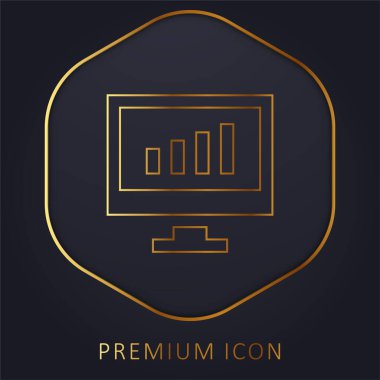 Analitik altın çizgi prim logosu veya simgesi