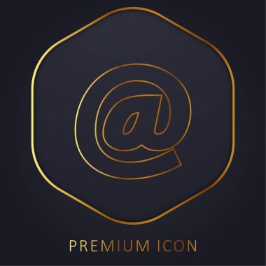 Arroba Sembolü altın çizgi prim logosu veya simgesi