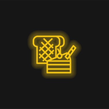 Fırın sarı parlak neon simgesi