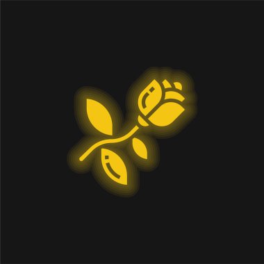 Çiçek sarı parlak neon simgesi