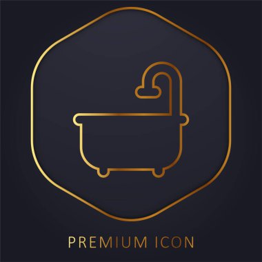 Küvet altın çizgisi logosu veya simgesi