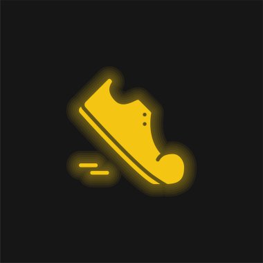 Agility yellow glowing neon icon clipart