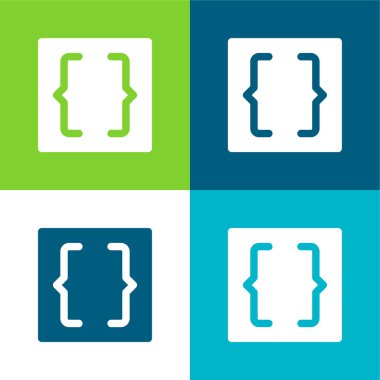 Parantezler Düz 4 renk en küçük simge kümesi