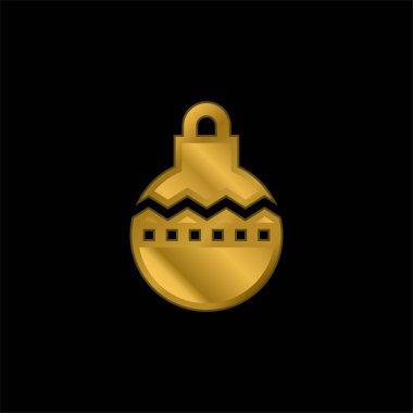Bauble altın kaplama metalik simge veya logo vektörü