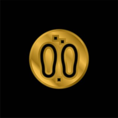 Bodhu Boron gold plated metalic icon or logo vector clipart