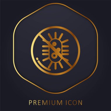 Bakteri altın çizgi premium logosu veya simgesi