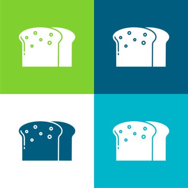 Ekmek Düz 4 renk en küçük simge kümesi