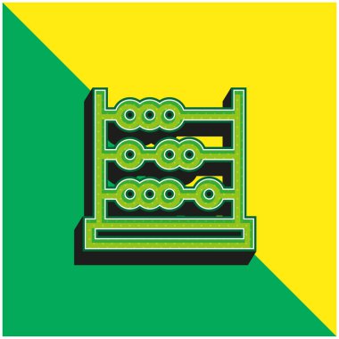 Abaküs Yeşil ve Sarı modern 3d vektör simgesi logosu