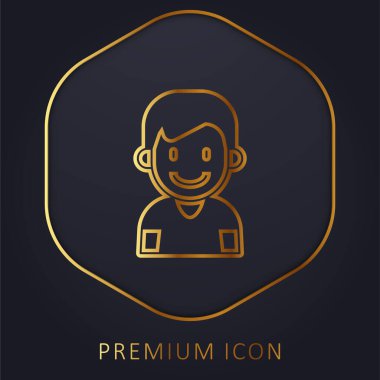 Altın çizgili erkek logosu veya simgesi