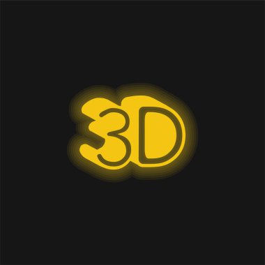 3D Sembol Sarı Parlayan neon simgesi