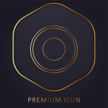 Dairelerin Atom Dairesel Sembolü Altın Çizgi prim logosu veya simgesi