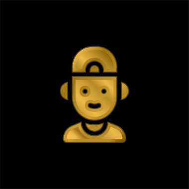 Erkek altın kaplama metalik simge veya logo vektörü